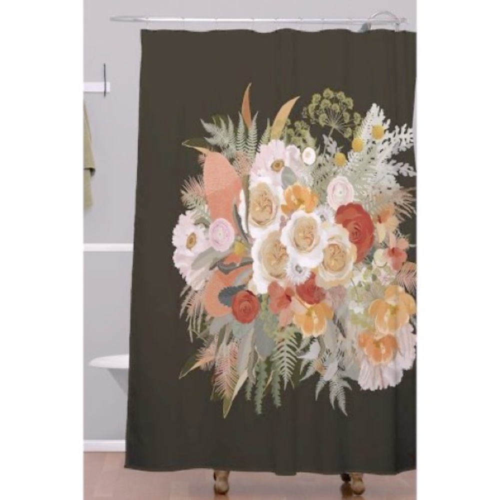 Target Black & Floral Shower Curtain by Deny Designs